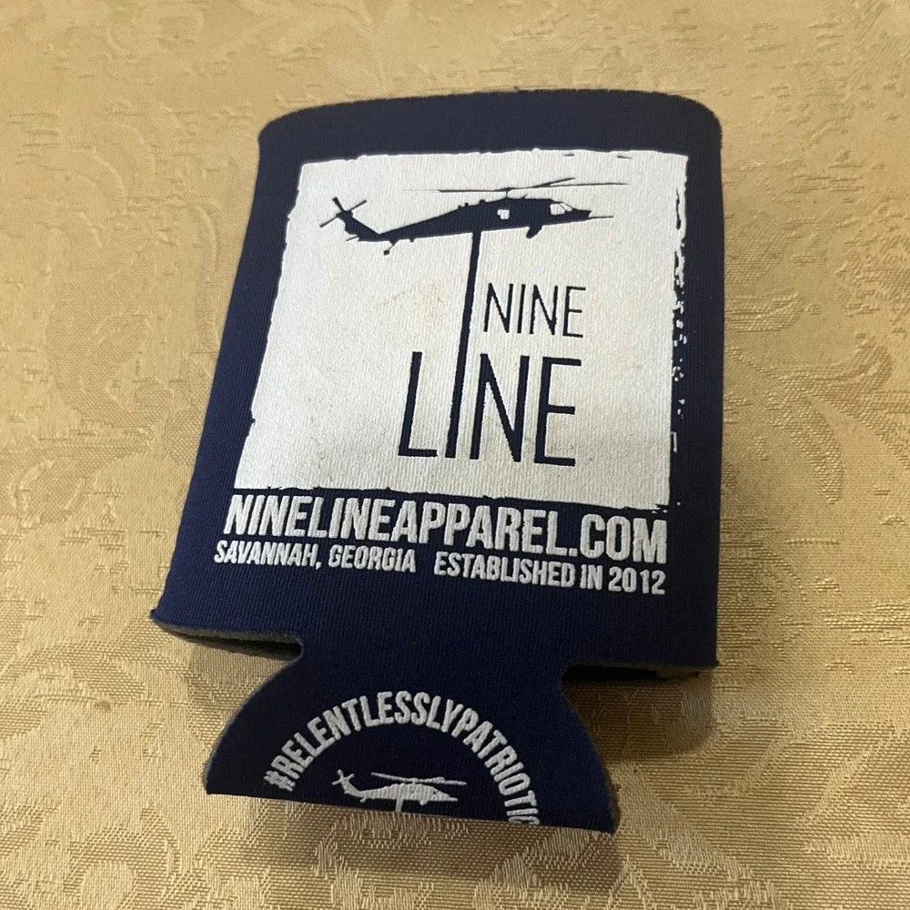 Nine Line Can Cooler Unisex OS Navy Blue Good Patriotic American Flag Koozie